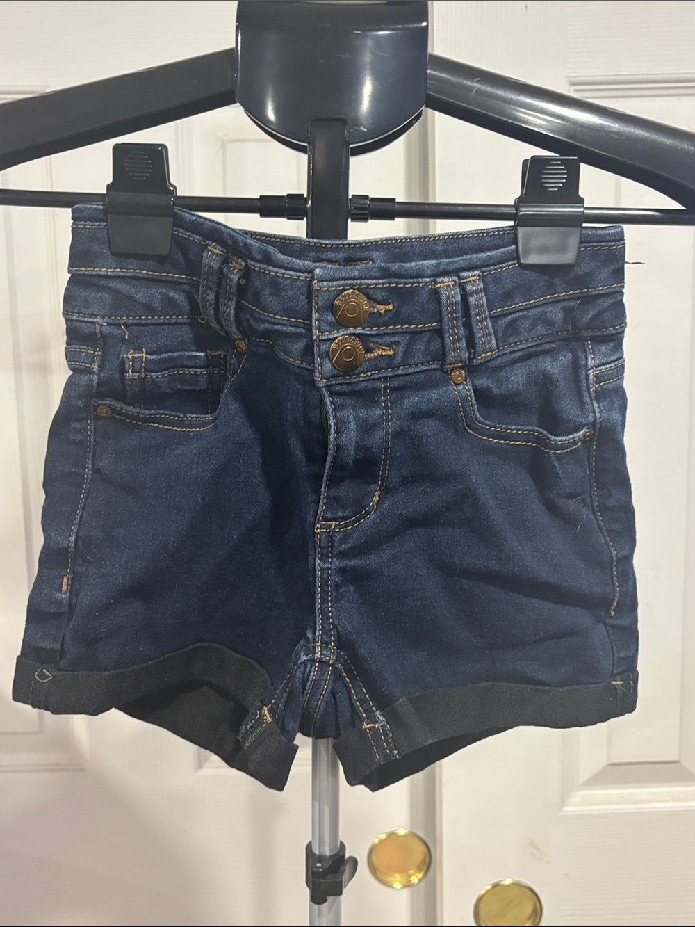 Blue Spice Dark Blue Denim High-Waist Jean Shorts